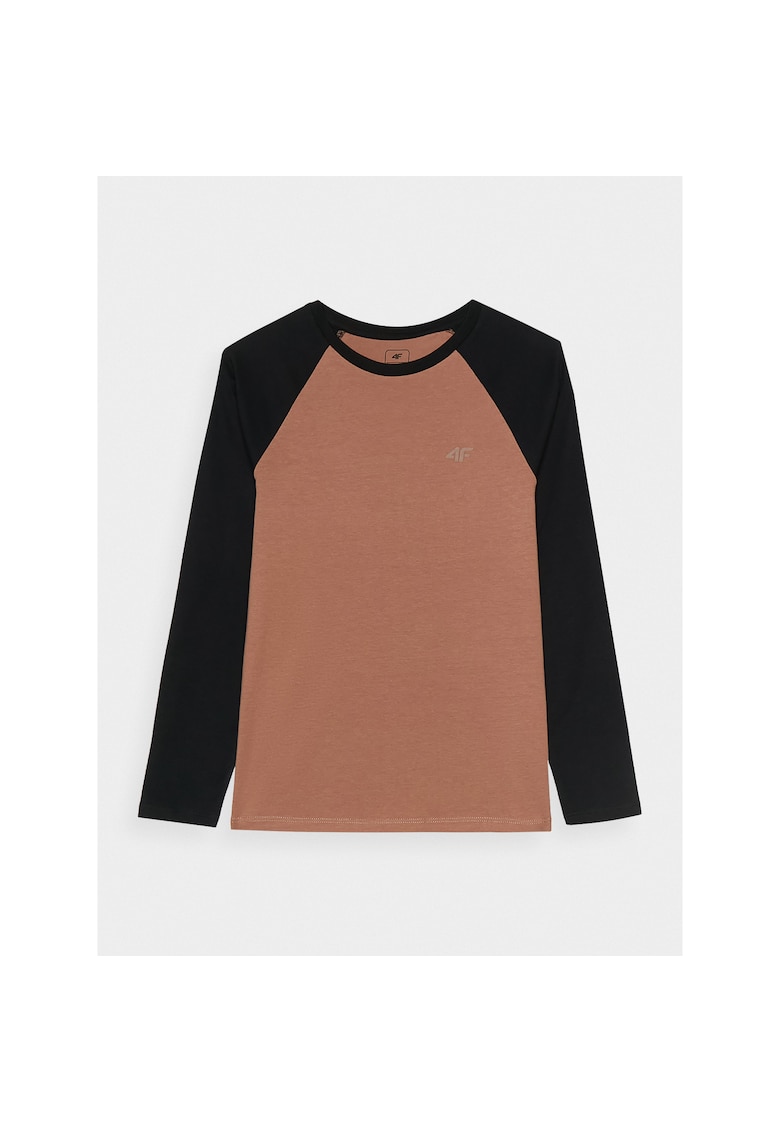 Tricou cu maneca lunga bej - bumbac - croiala normala - pentru baieti