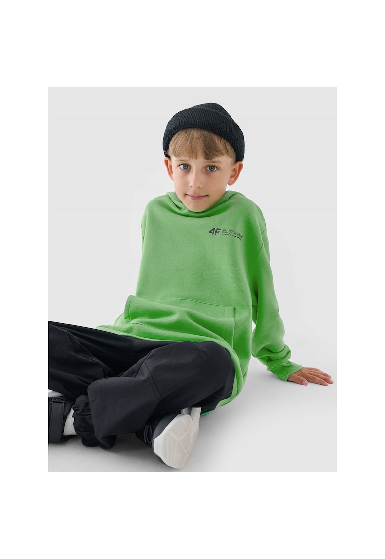 Hanorac Verde Oversize cu Gluga pentru Baieti JUNIOR - Bumbac/Poliester - Sportstyle AW24 - Marime 122 Hanorac Verde Oversize cu Gluga pentru Baieti JUNIOR - Bumbac/Poliester - Sportstyle AW24 - Marime 122