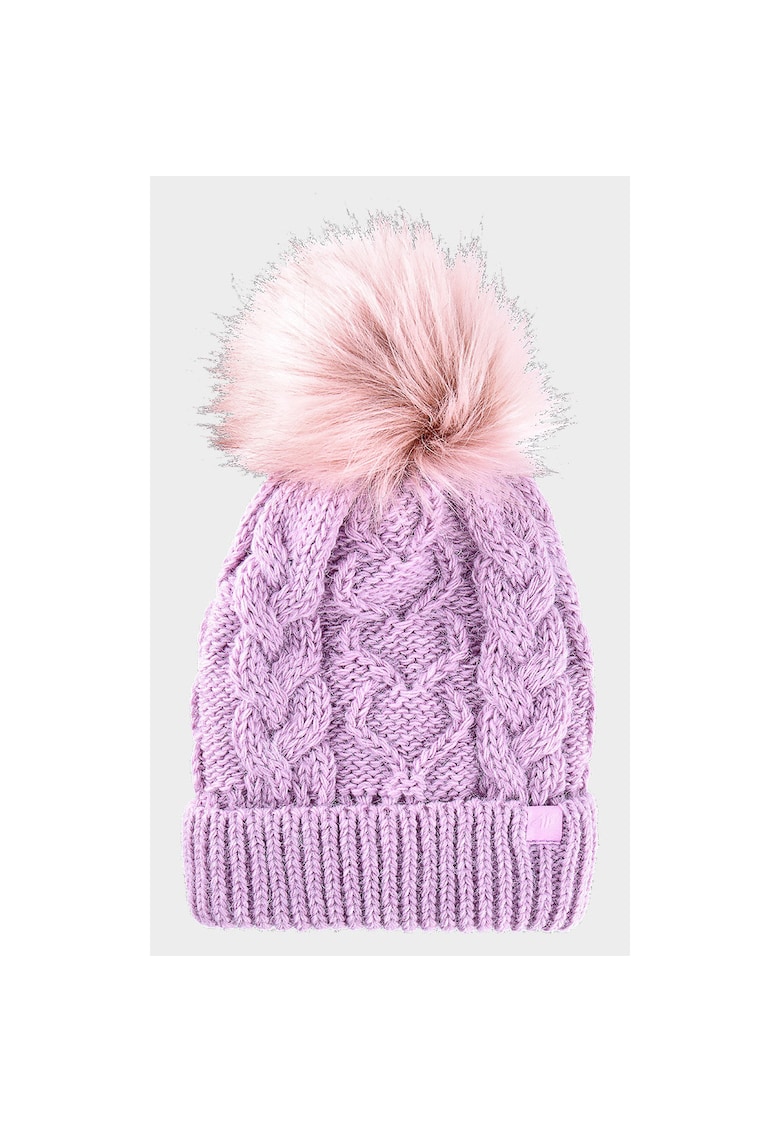 Caciula iarna fete cu ciucure - material sintetic - fleece interior - violet deschis - marime unica - Junior - SPORTSTYLE