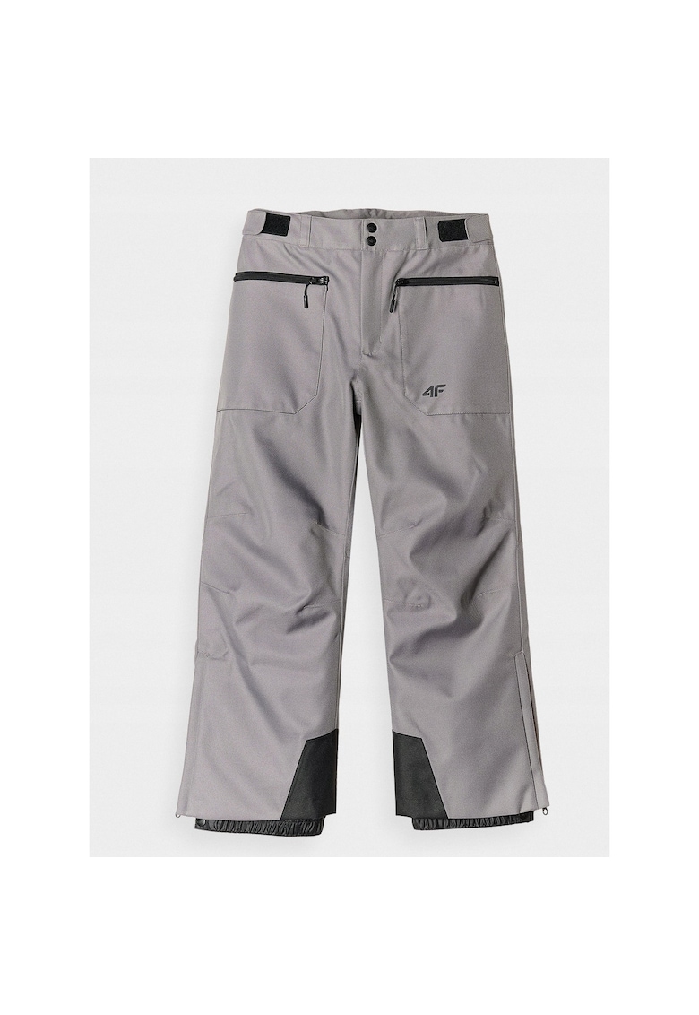 Pantaloni Ski Baieti NeoDry 8000/5000 - Gri - Croiala Regulara - Marime 122 - Antiumiditate si Confort Maxim - Sistem Grow-Up - Elemente Reflectorizante