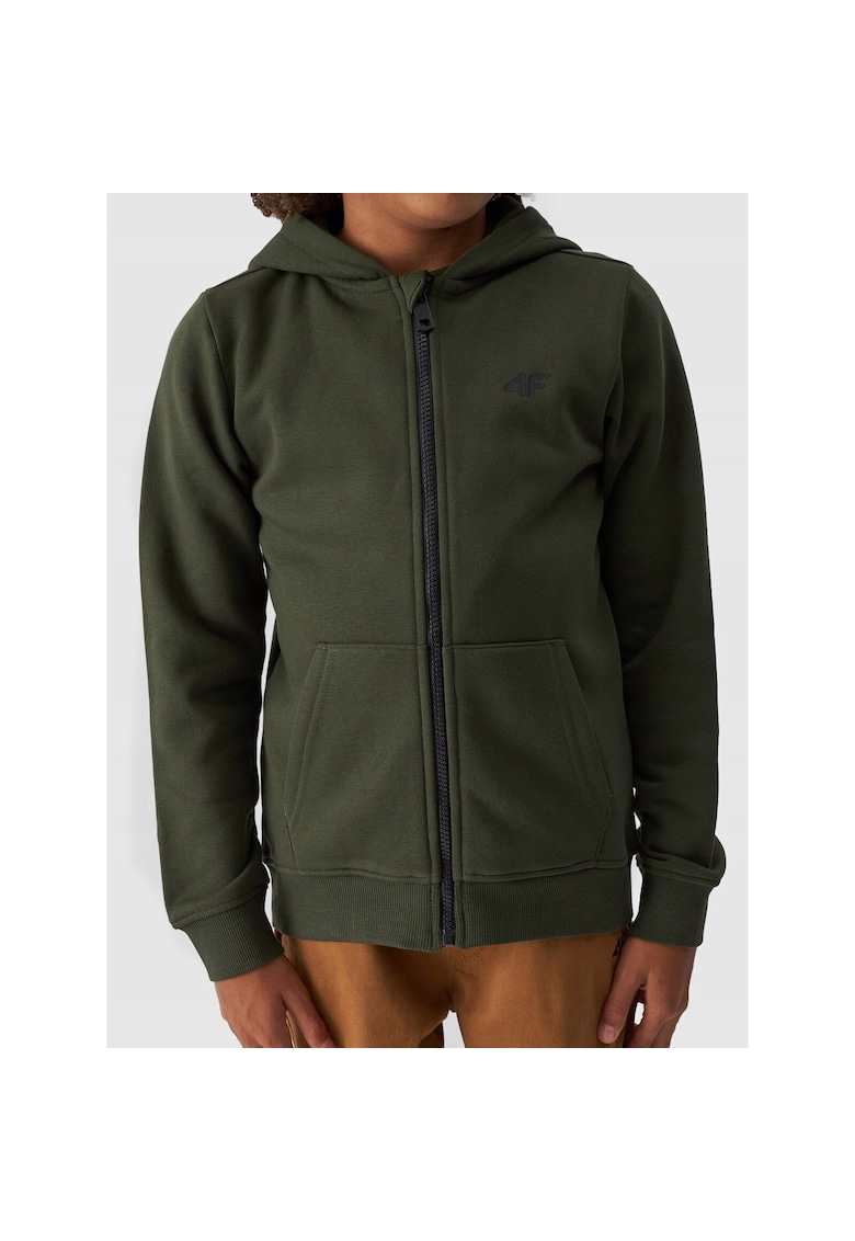 Hanorac baieti - Bumbac/Poliester - Cu fermoar - Kaki