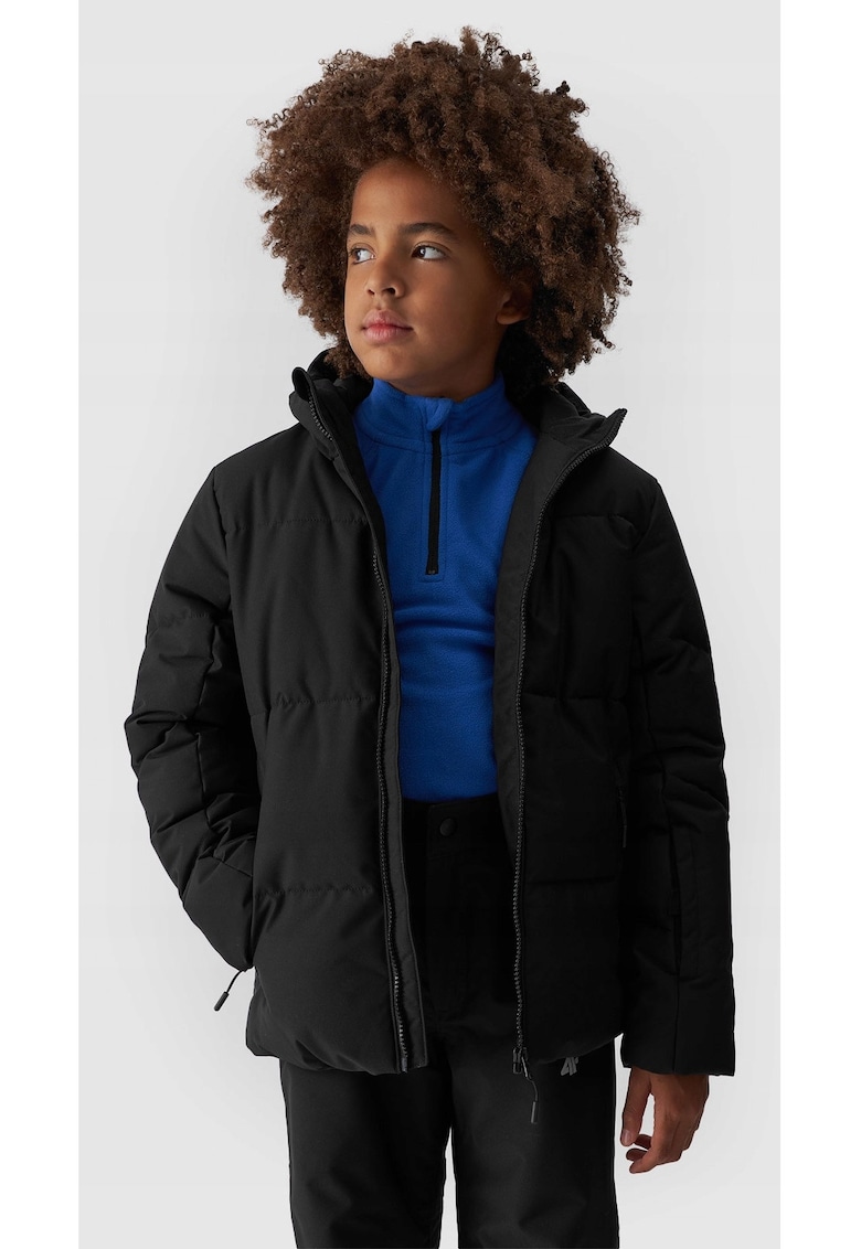 Geaca Tehnica Ski Neagra Baieti NeoDry 5000 - Marime 128 - Impermeabila si Respirabila pentru Iarna Friguroasa