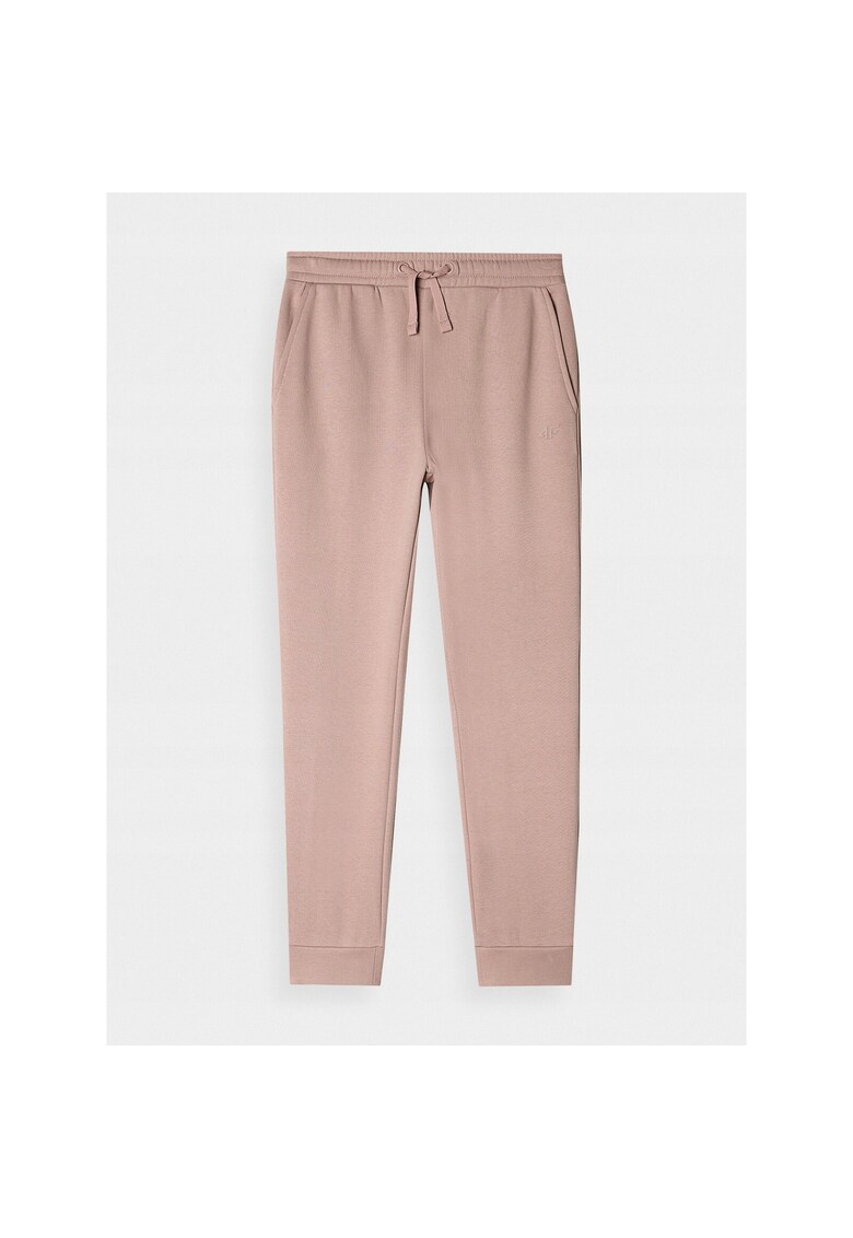 Pantaloni sport pentru fete - bej - croiala confortabila - material din bumbac si poliester