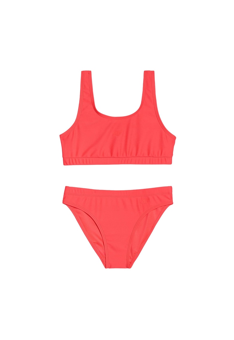Costum de baie fete din doua piese - sintetic/elastan - rosu