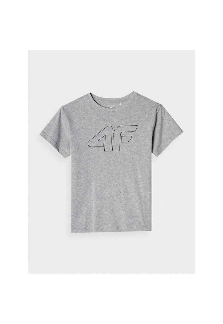 Tricou Oversized pentru fete - gri - bumbac - croiala lejera