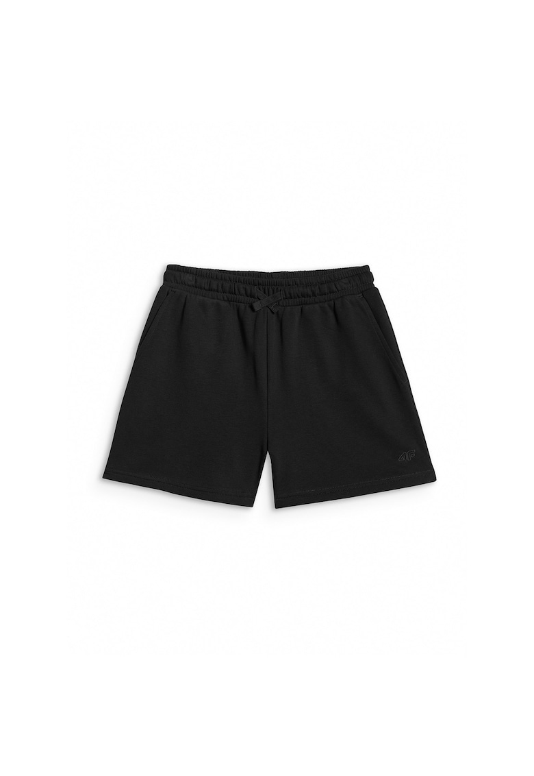 Pantaloni de trening pentru fete - negri - croiala oversize - bumbac