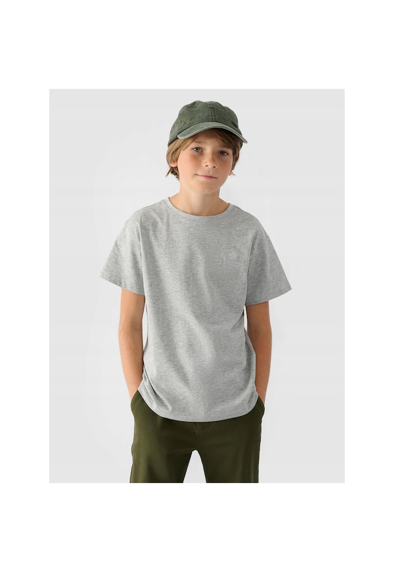 4f Tricou Baieti Gri Junior Bumbac - Gri