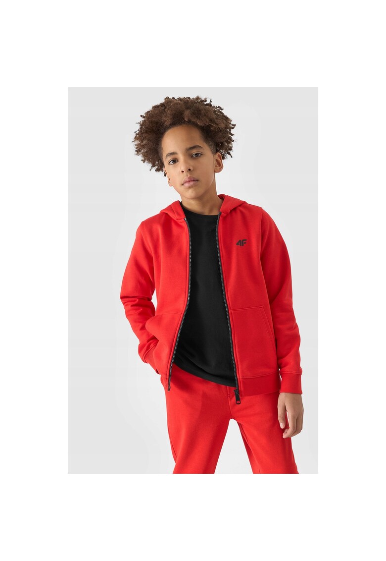 Hanorac copii bumbac - cu gluga si fermoar -