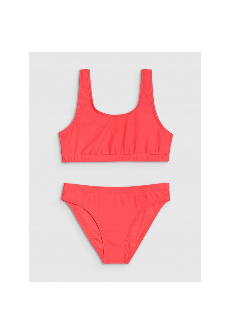 Costum de baie fete din doua piese - sintetic/elastan - rosu