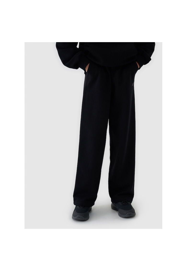 Pantaloni sport copii - croi larg - negru - bumbac/poliester -