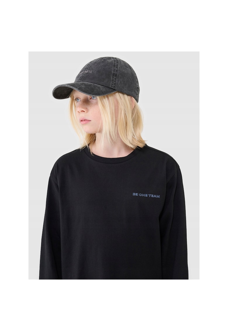 Tricou copii - maneca lunga - imprimeu - negru - 100% bumbac