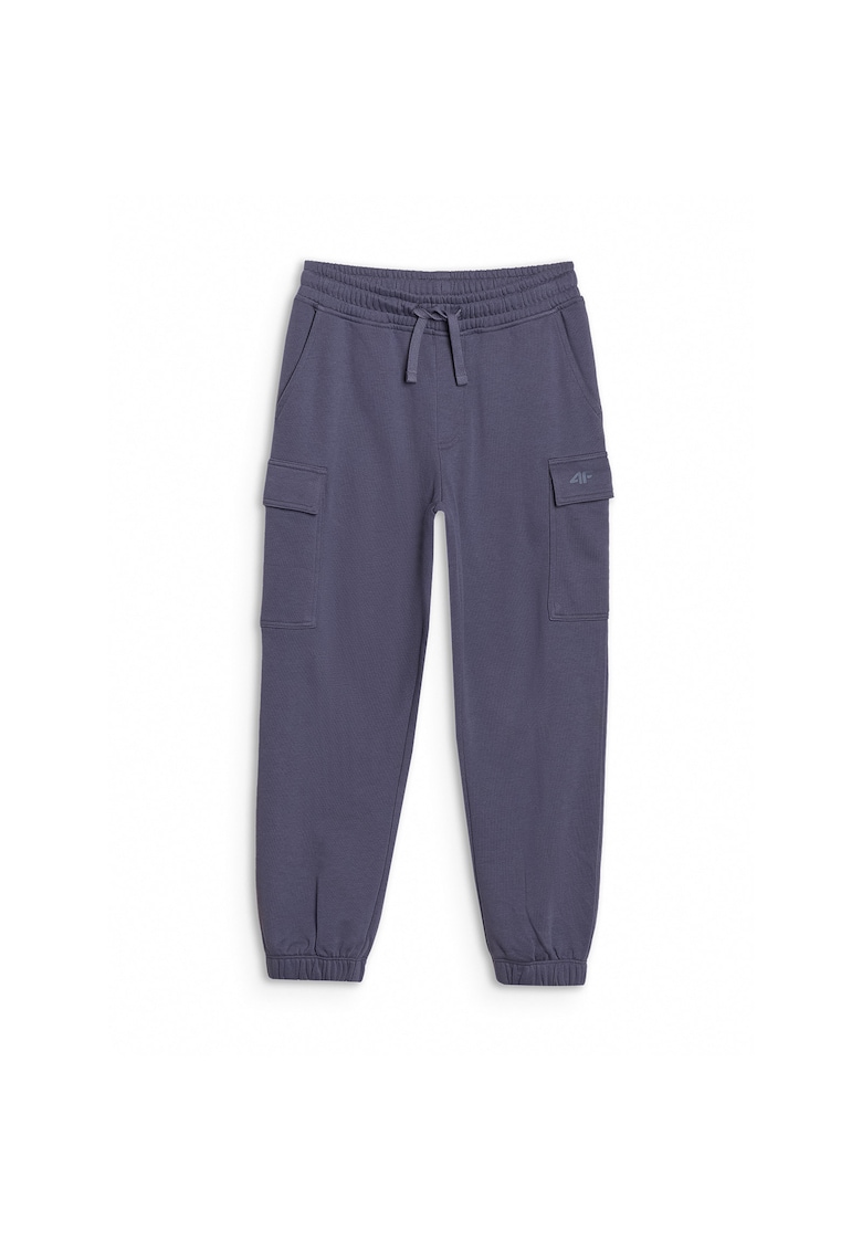 Pantaloni sport pentru baieti - gri - bumbac - croiala normala