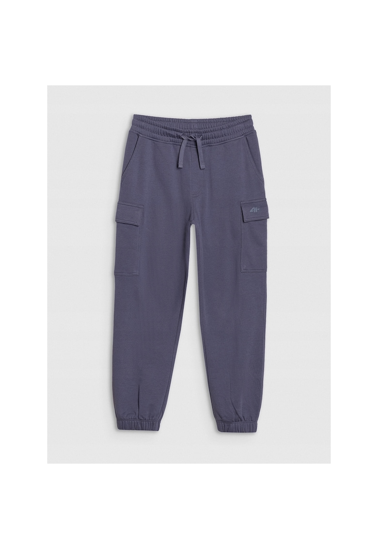 Pantaloni sport pentru baieti - gri - bumbac - croiala normala