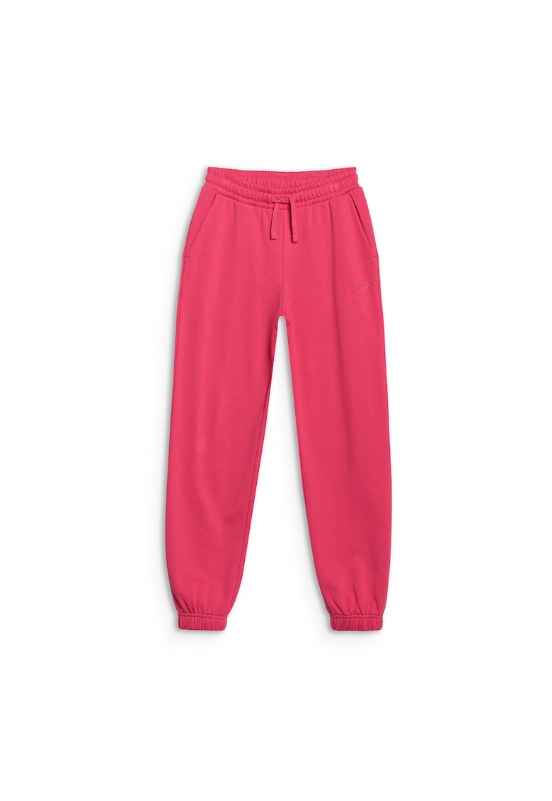 Pantaloni sport pentru fete - roz - croiala oversize - material bumbac
