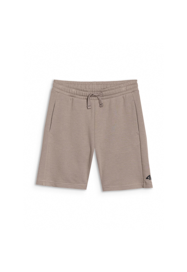 Pantaloni scurti de trening pentru baieti bej - bumbac si poliester