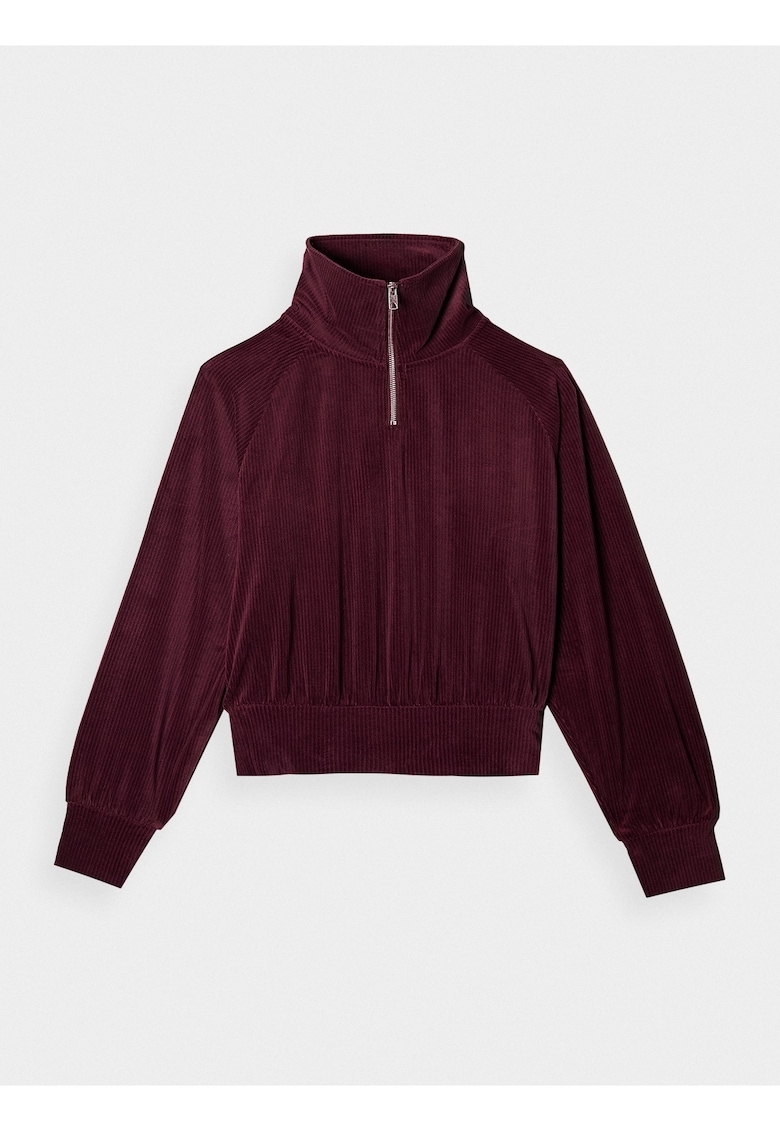 Hanorac dama oversize - elastic - visiniu - catifea