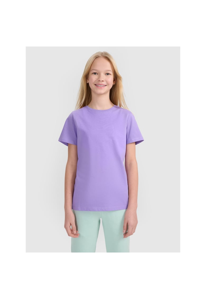 Tricou Fete Junior - Bumbac 100% - Violet - Marime 152 - SS25 - Stil Sport - Casual si Sport - Imprimeu ""4F""