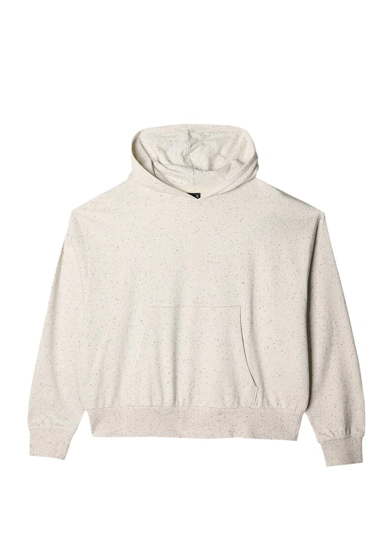 Hanorac dama bej - supradimensionat - bumbac - poliester - gluga integrata