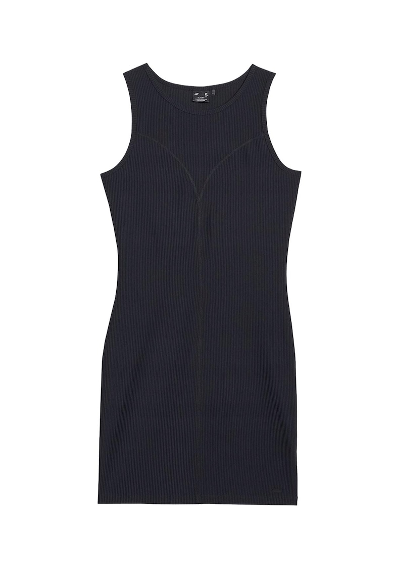 Rochie midi tricotata - negru - pentru femei