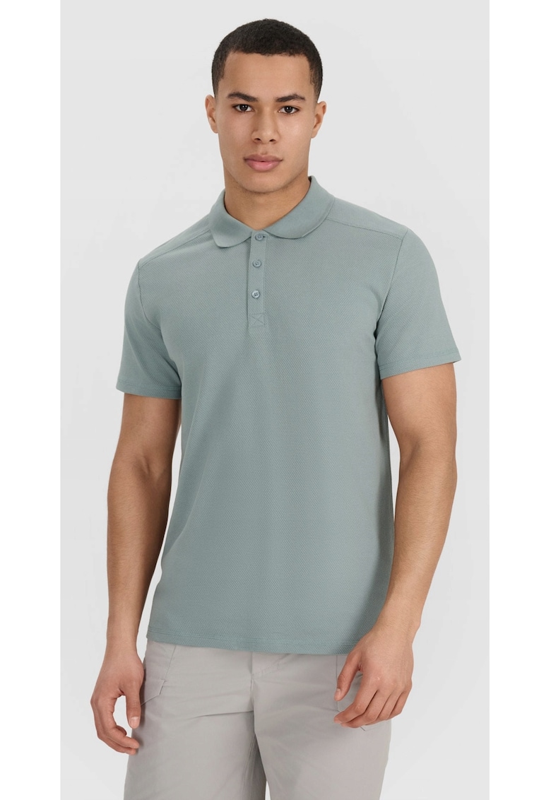 Tricou polo barbat kaki - bumbac - croiala regulata - gri