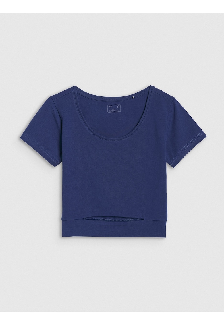 Tricou dama - Crop Top - sportiv - bleumarin - bumbac-elastan -