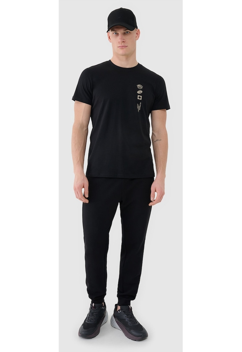 Tricou Barbati Negru - Bumbac 100% - Sportstyle - Imprimeu ""Athletic Apparel"" S-3XL