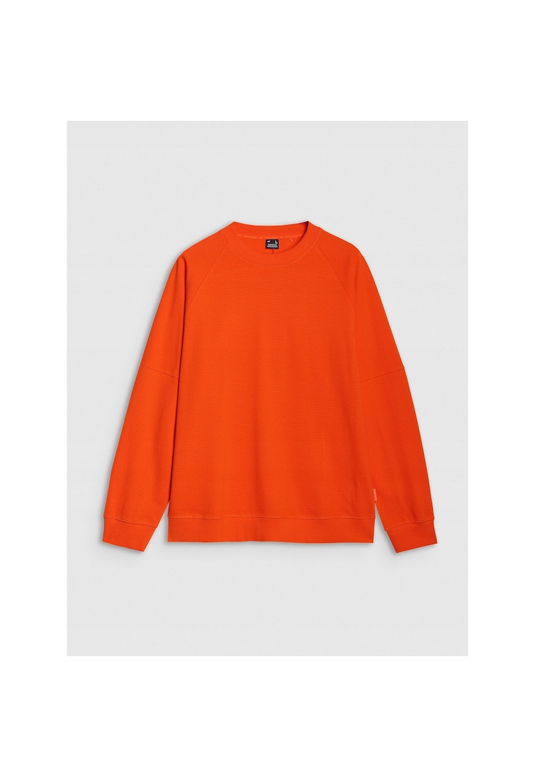 Hanorac sport barbatesc - portocaliu - 100% bumbac - fara fermoar si gluga