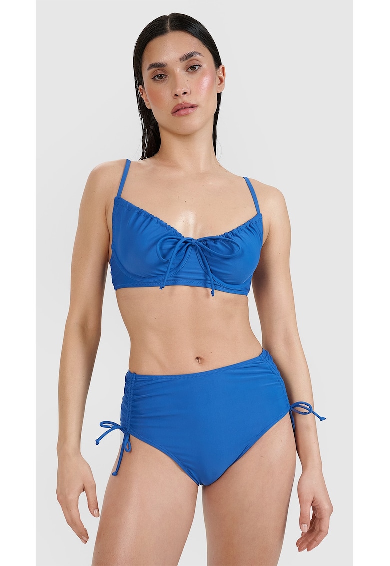 Sutien de bikini albastru - balconette - cupe detasabile - material sintetic