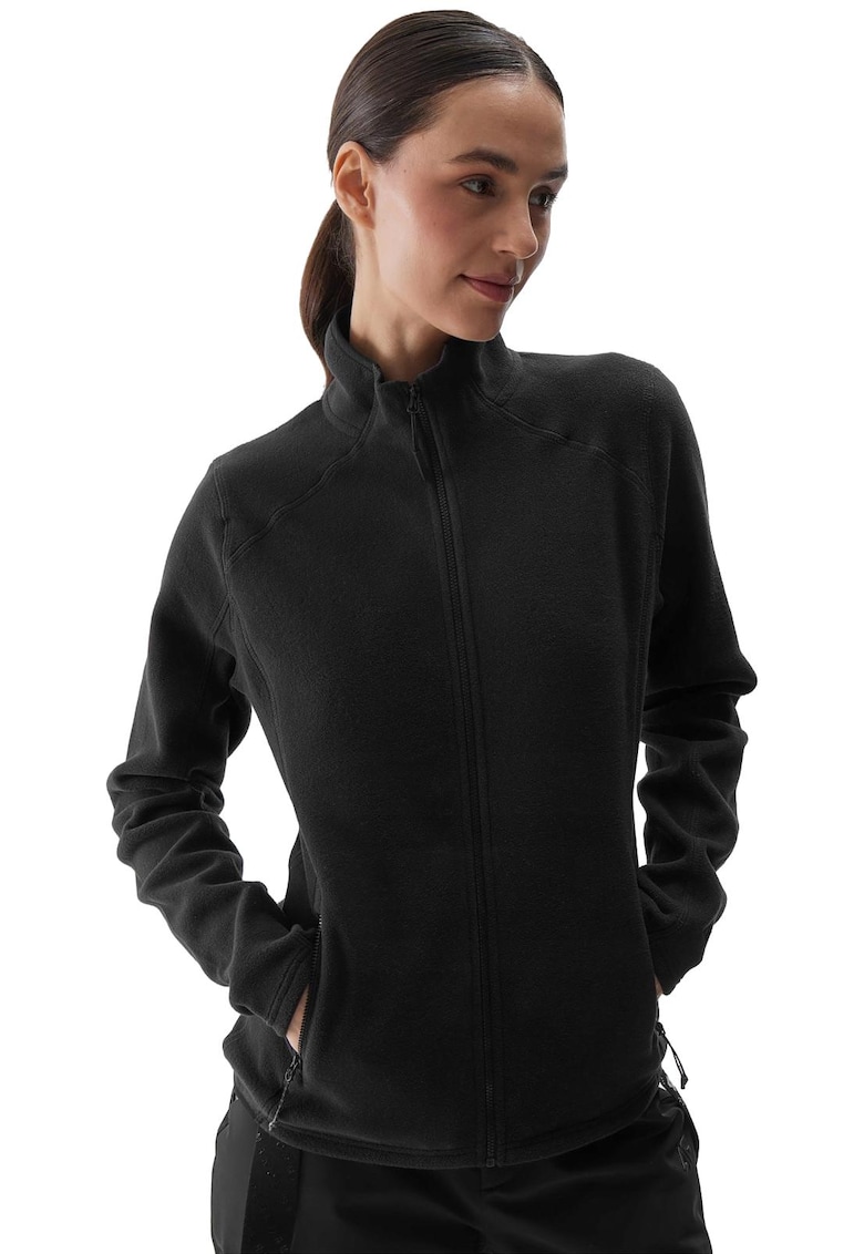 Polar Femei Polartec Micro Series Negru Intens – Izolatie Termica si Confort Maxi - Buzunare cu Fermoar - Guler Inalt - AW24