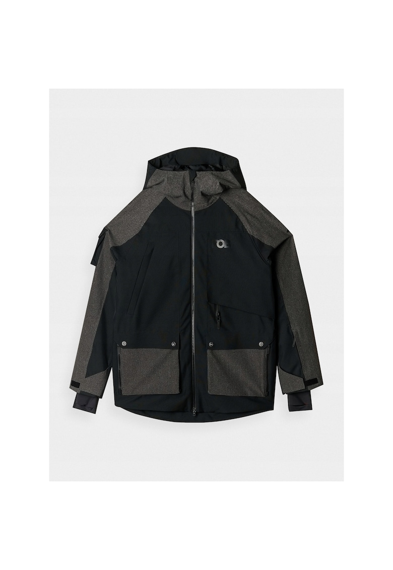 Jacheta de snowboard cu gluga - poliester - negru/gri
