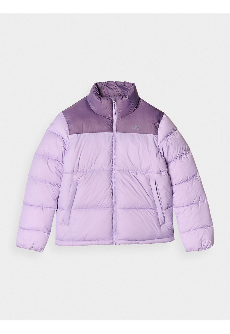 Geaca de dama puf sintetic - violet - guler inalt - impermeabila