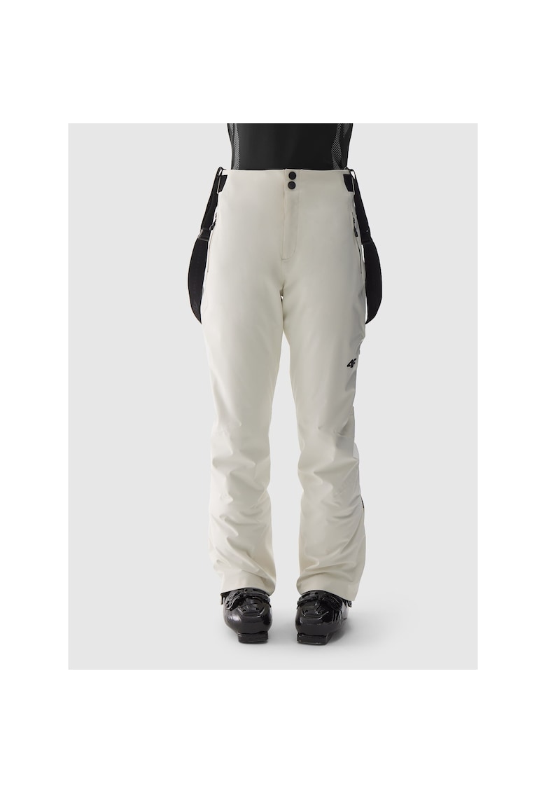 Pantaloni de Schi Femei CU Bretele - Izolatie PrimaLoft - Membrana Dermizax 20000 - Alb Ecru - Ventilatie si Protectie Maxima - AW24