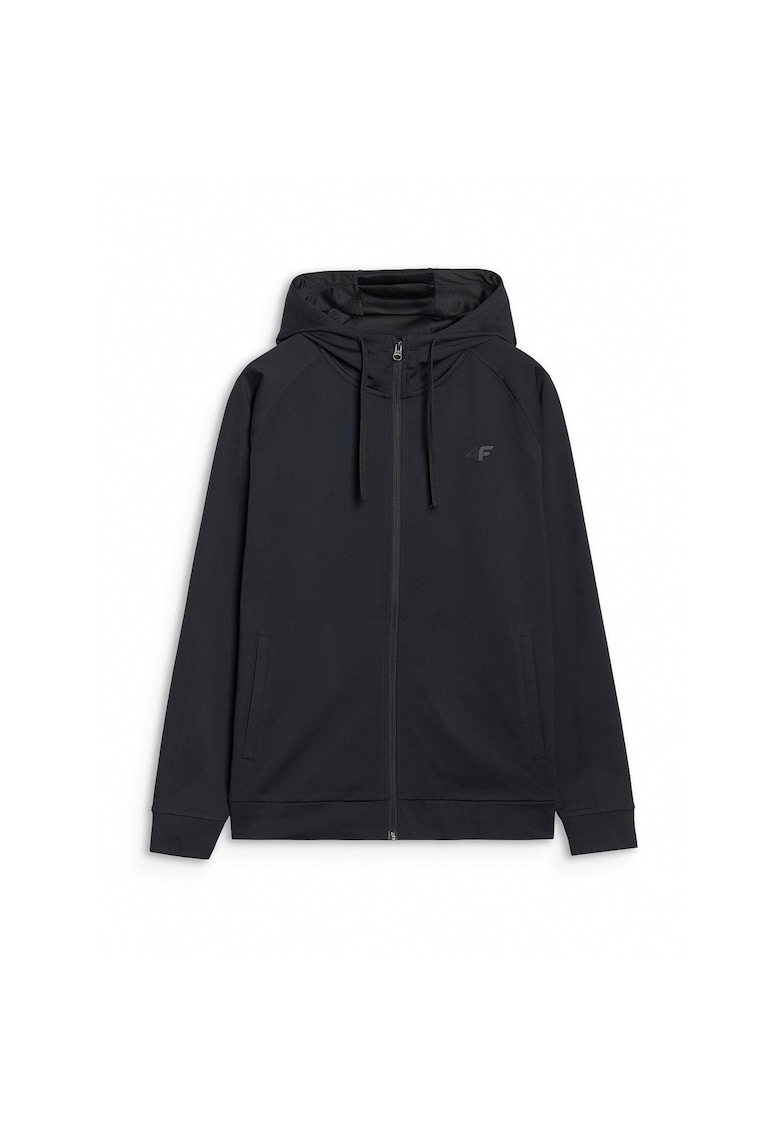 Hanorac sport negru - cu gluga - uscare rapida - fleece
