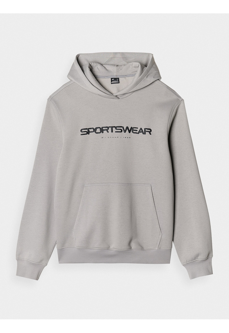 Hanorac Barbati Gri SPORTSTYLE - Bumbac/Poliester - Gluga Integrata - Casual-Sport - Marimi S-3XL