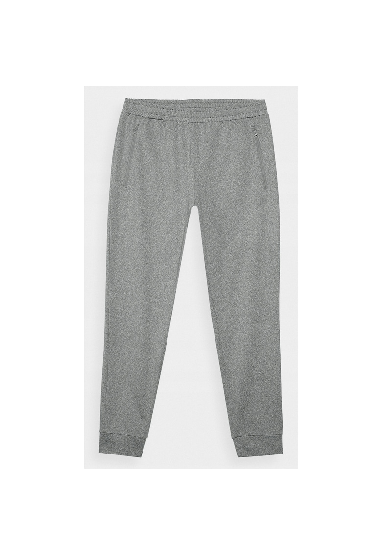 Pantaloni sport barbati 4FWAW24TFTRM681 - gri - sintetic - uscare rapida - elastici -