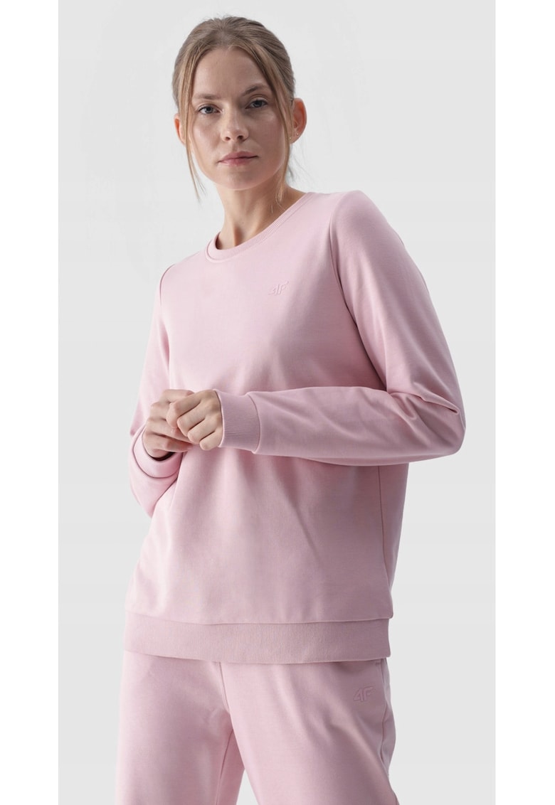 Hanorac dama Bumbac/Poliester - Fara Fermoar - Roz