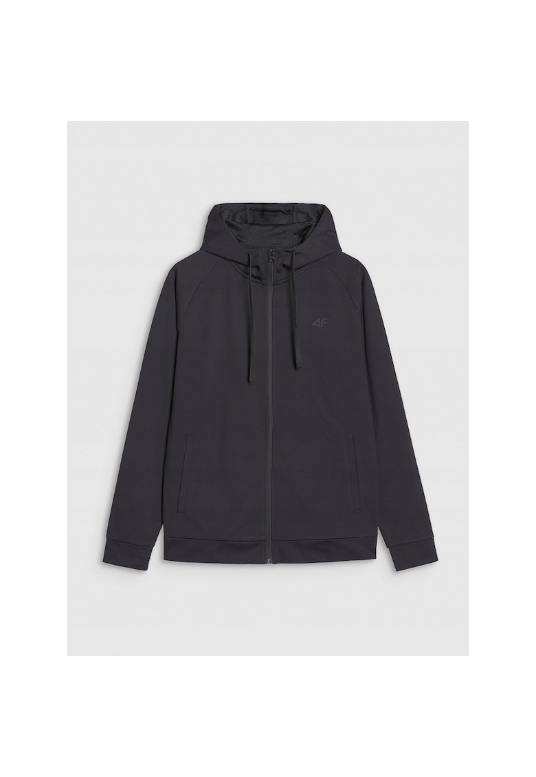Hanorac sport negru - cu gluga - uscare rapida - fleece