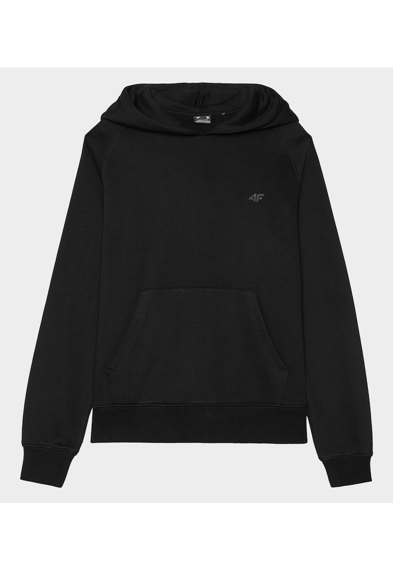 Hanorac pentru femei - negru - bumbac/poliester - gluga