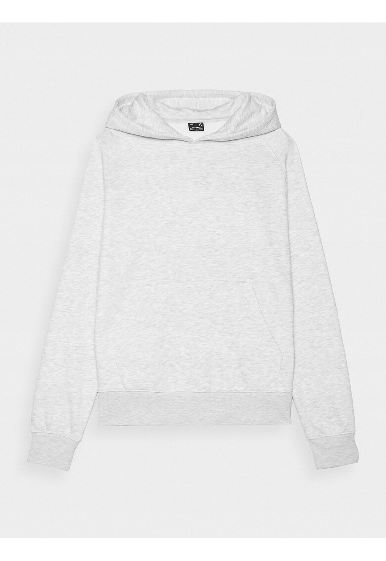 Hanorac pentru femei - gri - fara fermoar - cu gluga - bumbac/poliester