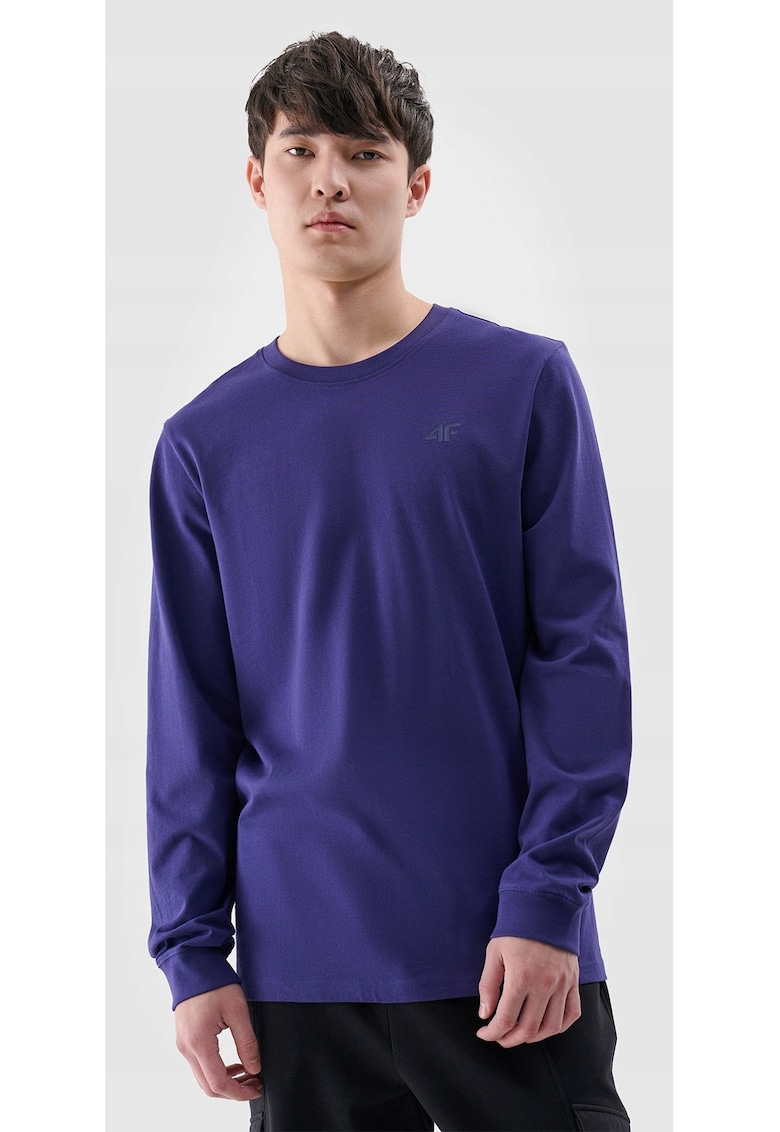 Bluza barbati - cu maneca lunga bleumarin - bumbac - croiala normala