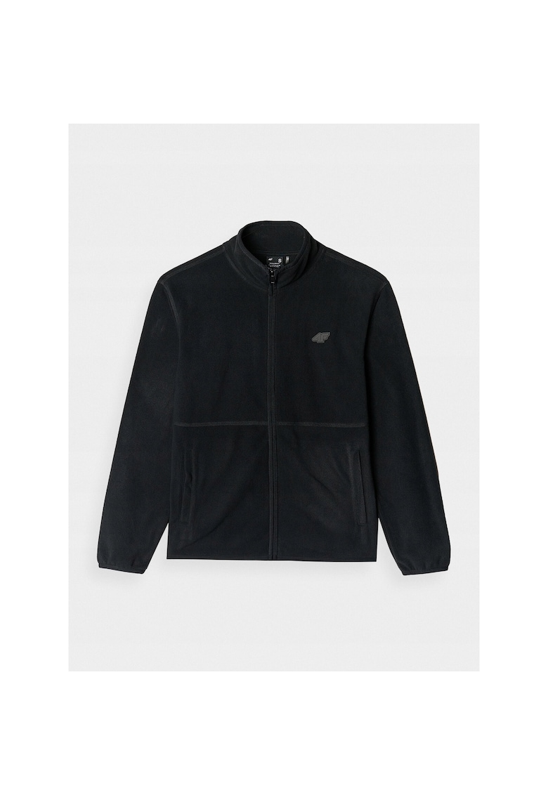 4f Hanorac sport dama fleece - guler inalt - negru