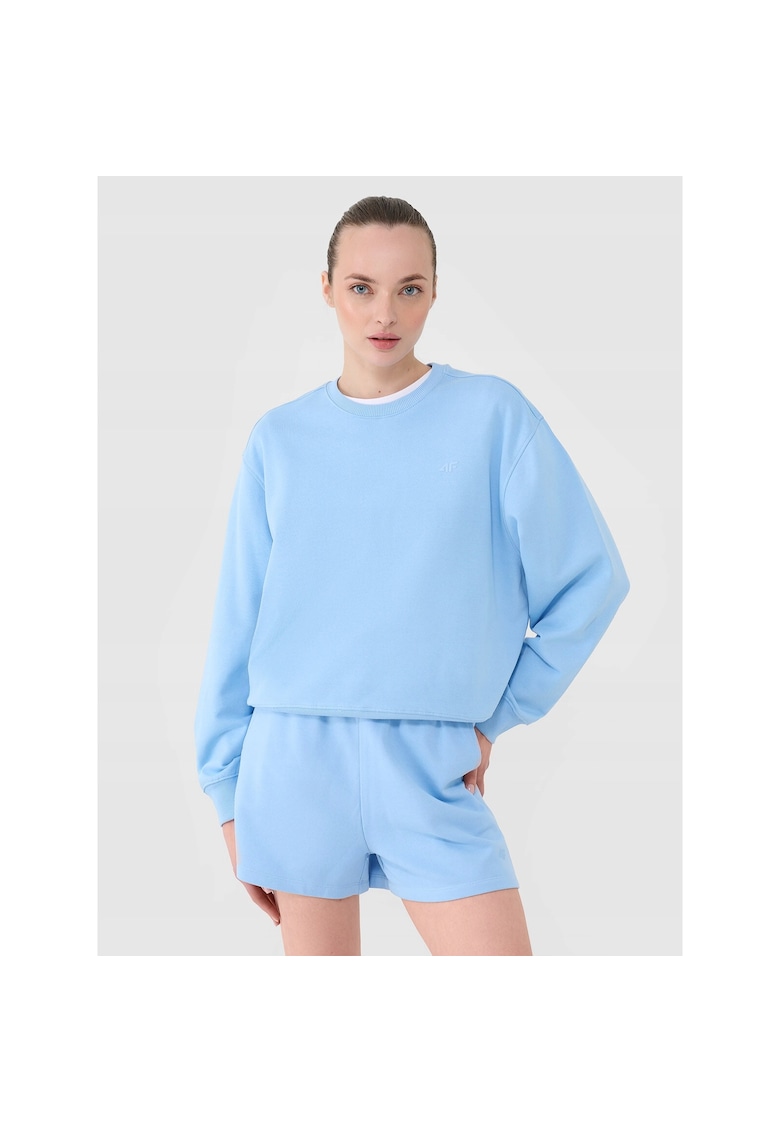 Hanorac sport pentru femei - bleumarin - fara fiermoar - fara gluga - din bumbac si poliester