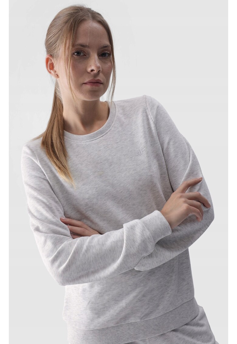 Hanorac dama gri - fara fermoar si gluga - bumbac