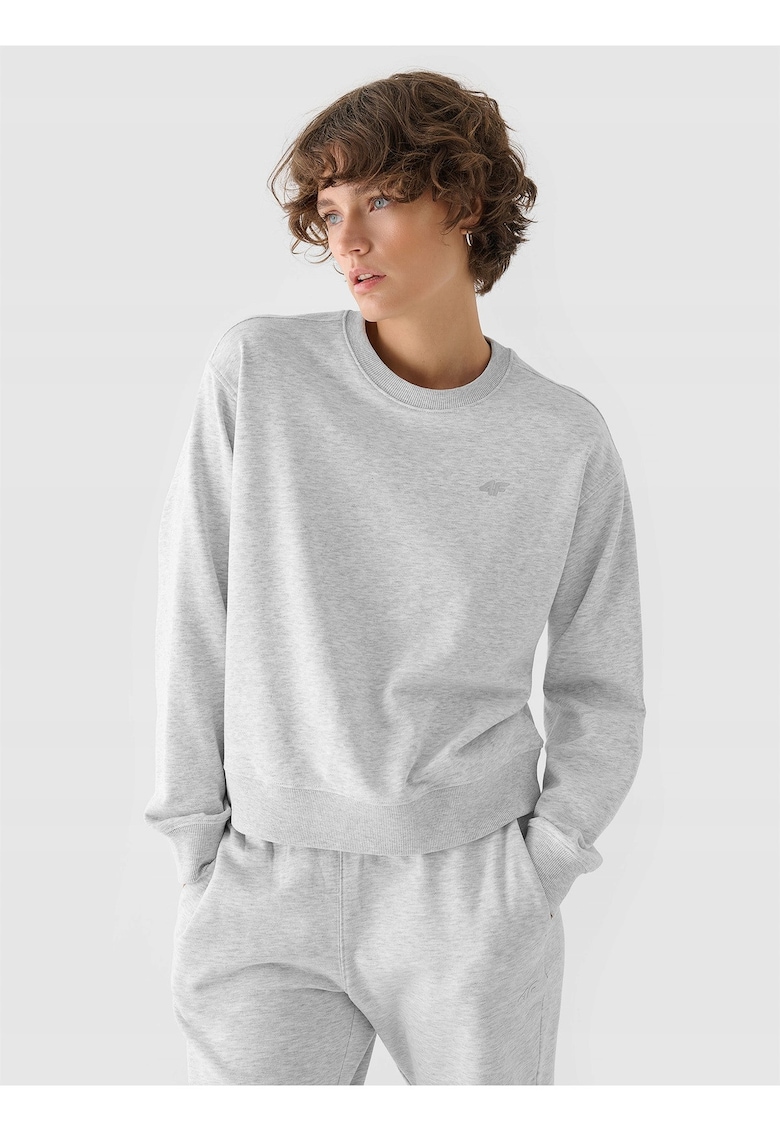 Hanorac pentru femei - gri - fara fermoar - fara gluga - bumbac/poliester