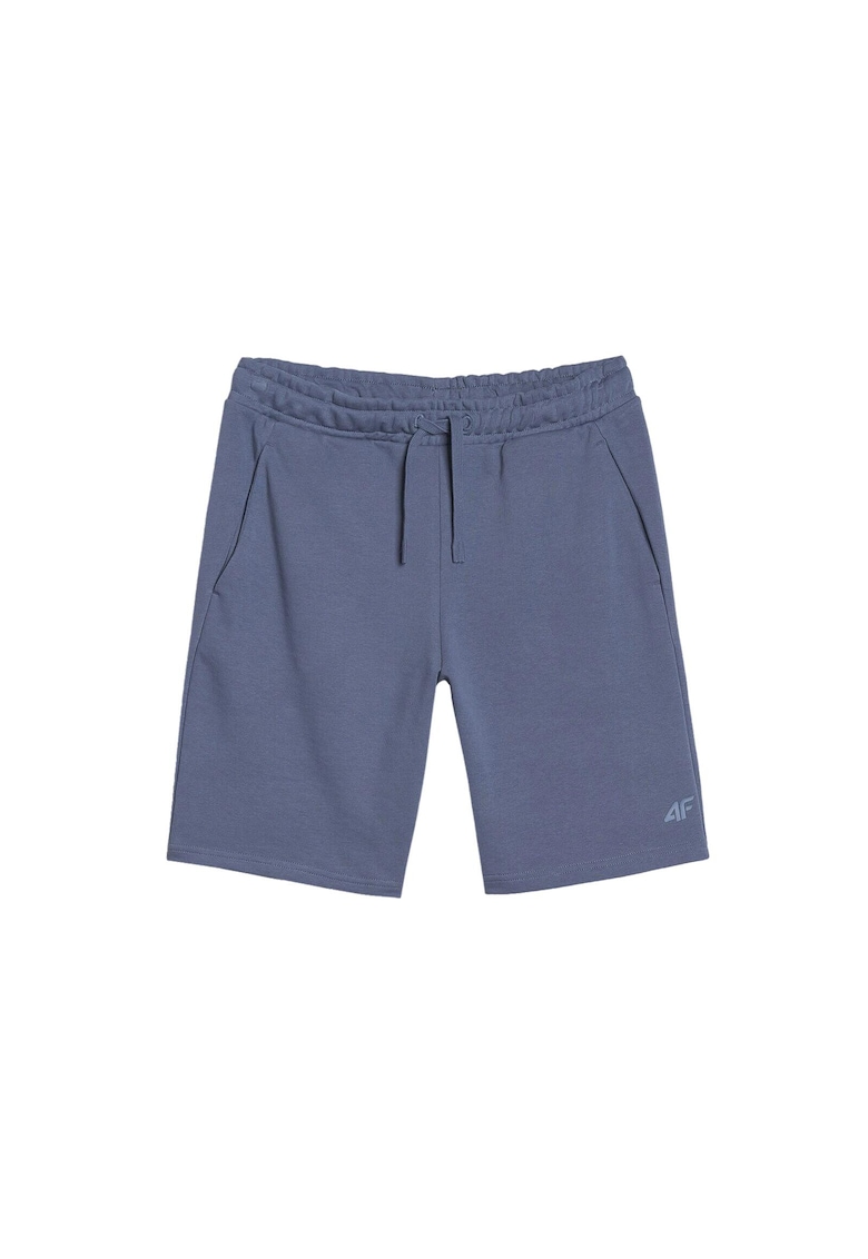 Pantaloni sport barbati - scurti - bleumarin - bumbac si poliester - talie ajustabila