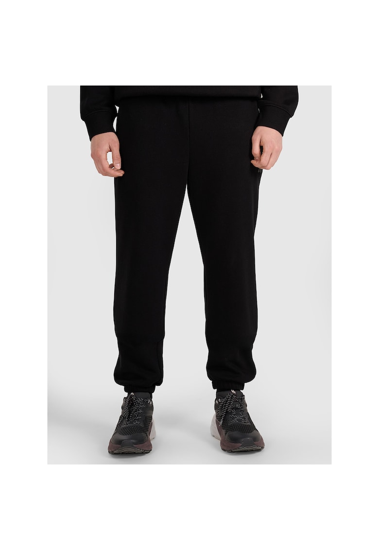 Pantaloni sport negru - bumbac/poliester - croiala normala - 2 buzunare