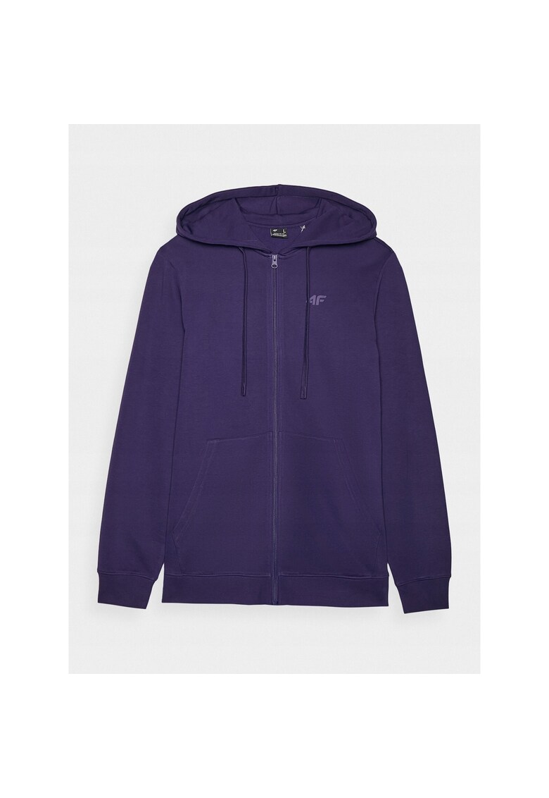 Hanorac sport barbati bleumarin - 80% bumbac - gluga integrata - fermoar