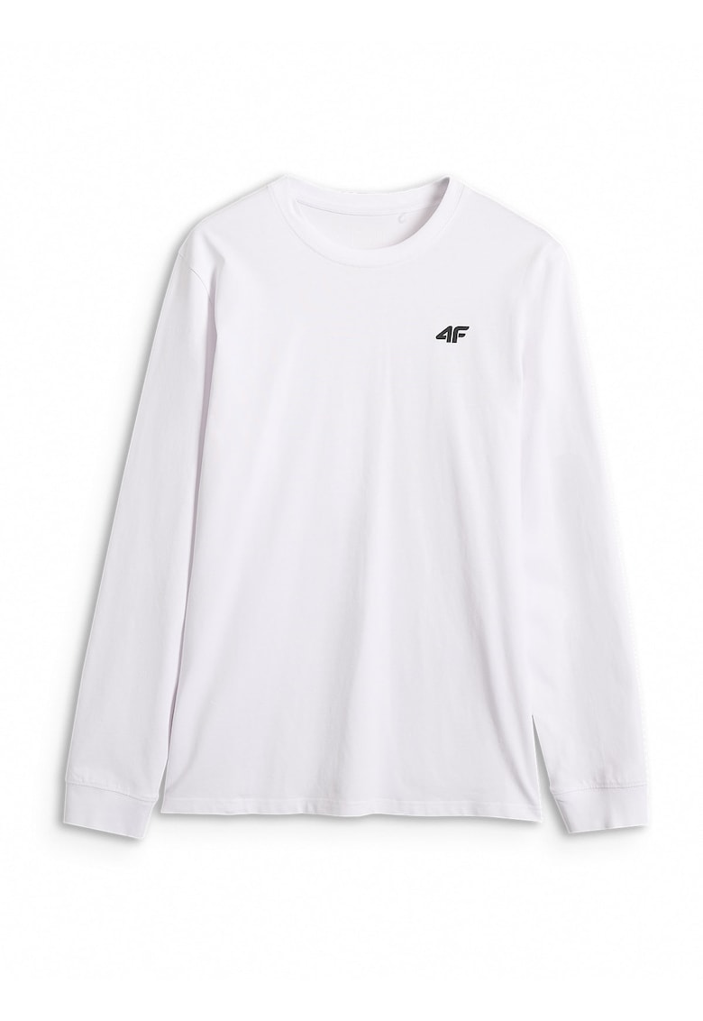 Bluza barbati cu maneca lunga - alb - bumbac