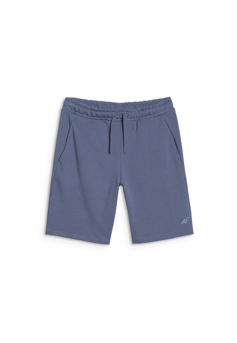 Pantaloni sport barbati - scurti - bleumarin - bumbac si poliester - talie ajustabila