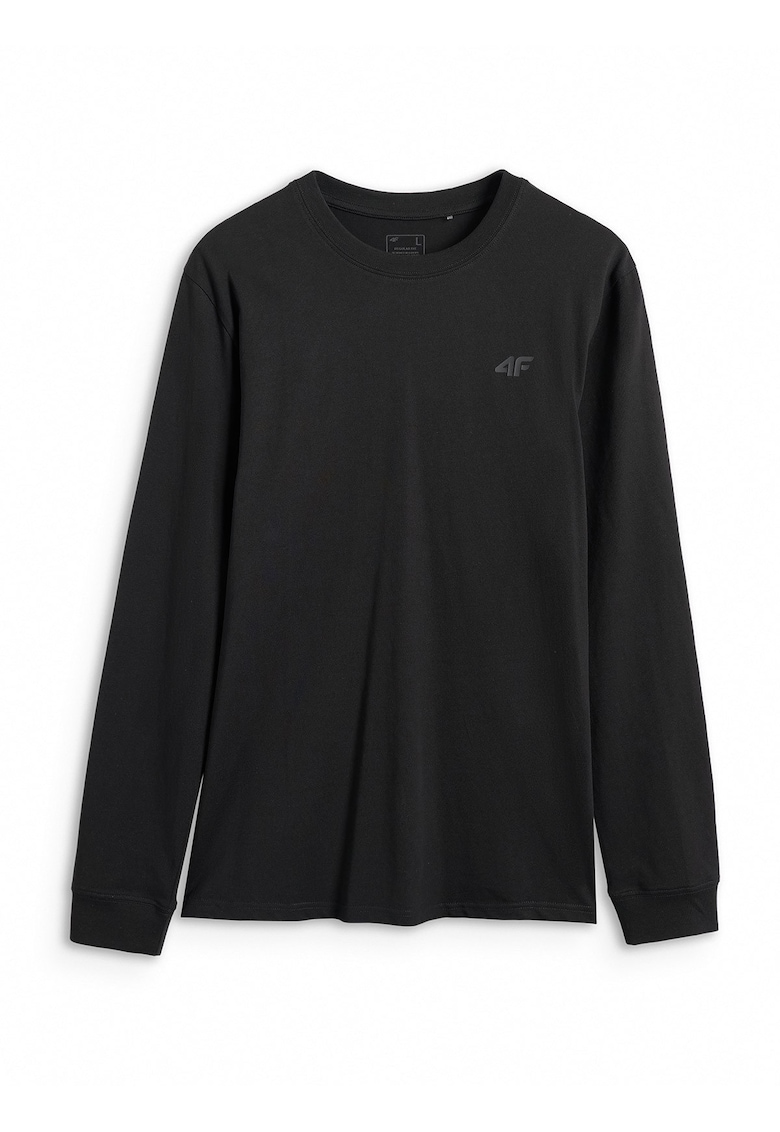Tricou Barbati Longsleeve Negru Intens - 100% Bumbac - Regular Fit - 200 gsm - Sportstyle - Marimi S-XXL -